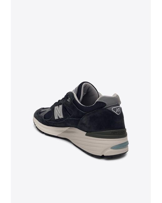 New Balance Black 991V2 Suede Low-Top Sneakers for men
