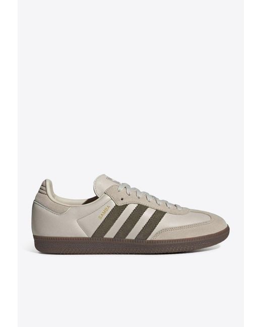 Adidas Originals White Samba Og Leather Low-Top Sneakers for men