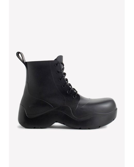 Bottega Rubber Puddle Laceup Ankle Boots in Black for Men Lyst