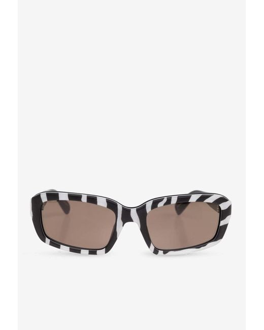 Jacquemus Brown Marino Rectangular Sunglasses