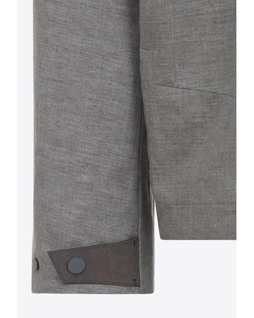 Sease Gray Laminated Zip-Up Jacket for men