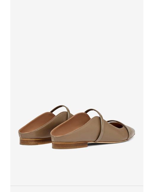 Malone Souliers White Maureen Nappa Leather Flat Mules