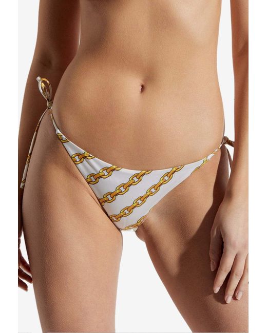 Versace Brown Treasure Print Bikini Bottoms