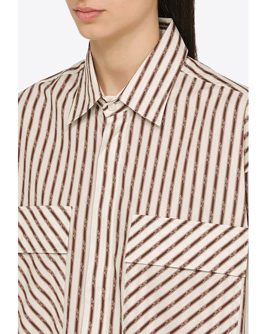 Amiri Natural Oversized Long-Sleeved Stripe Shirt