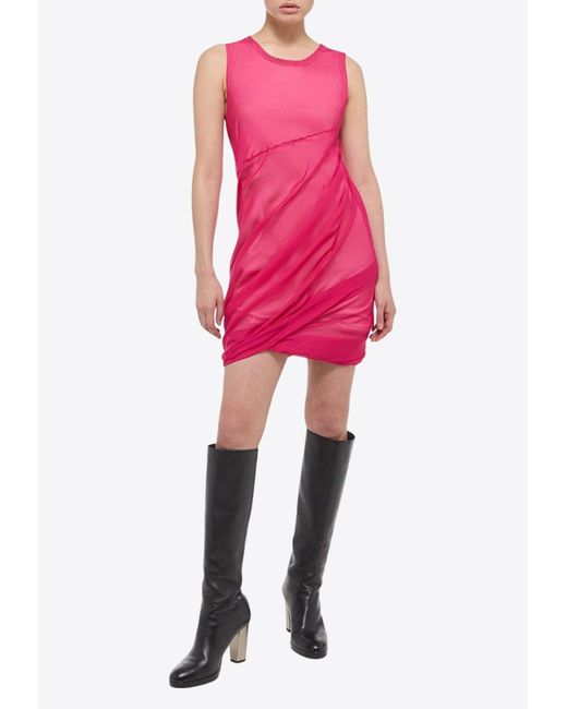 Helmut Lang Pink Bubble Sleeveless Mini Dress