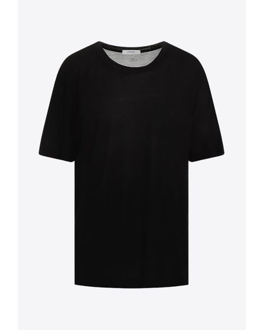 Lemaire Black Short-Sleeved Silk T-Shirt