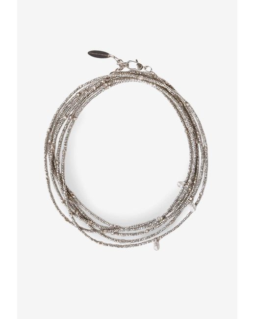 Brunello Cucinelli White Adjustable Wrap Bracelet