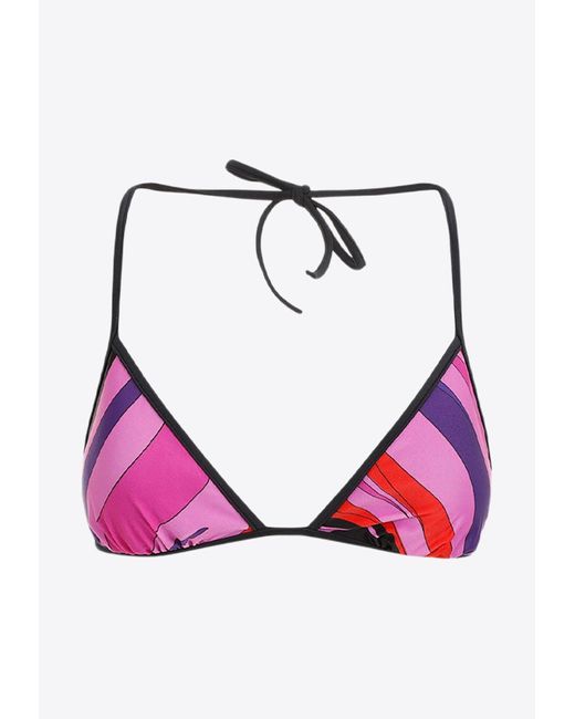 Emilio Pucci Pink Printed Bikini Top