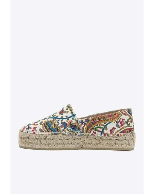 Etro White Paisley Patterned Espadrilles