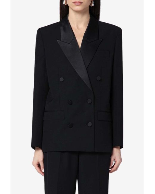Anine Bing Black Ross Double-Breasted Tuxedo Blazer