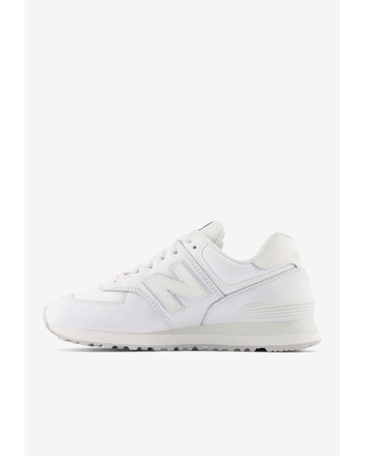 New Balance 574 Low top Sneakers In Triple White Lyst