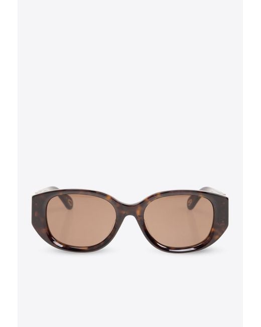 Chloé Natural Marcie Oval-Shaped Sunglasses