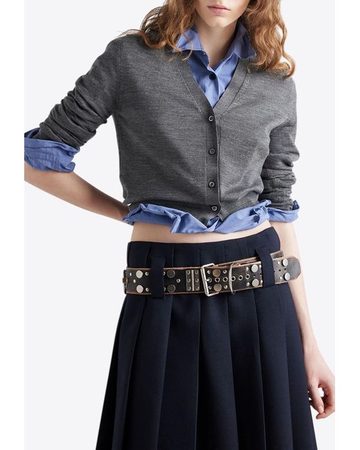 Prada Black Button-Up Wool Cardigan