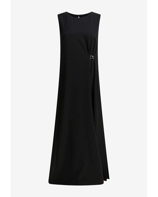 Herno Black Draped Maxi Dress