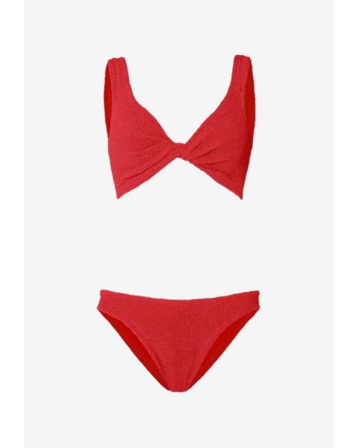 Hunza G Juno Textured Nylon Twisted Bikini