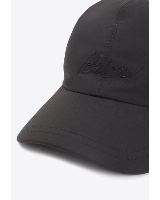 Brioni Black Logo-Embroidered Baseball Cap for men