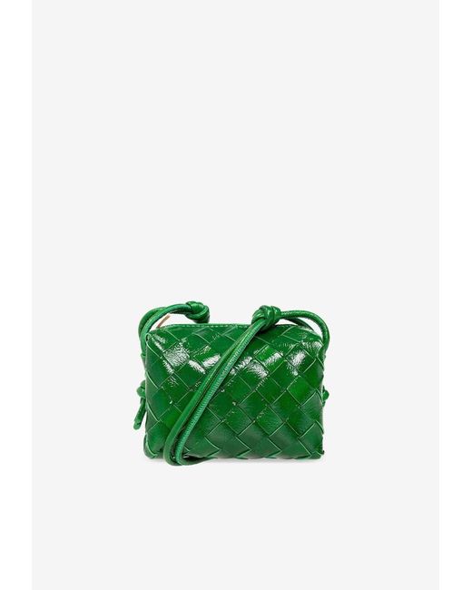 Bottega Veneta Green Candy Loop Patent Leather Crossbody Bag