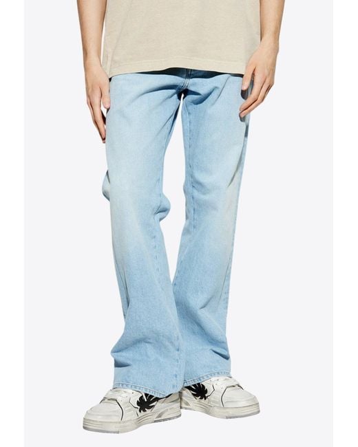 Off-White c/o Virgil Abloh Blue Diag Print Straight-Leg Jeans for men