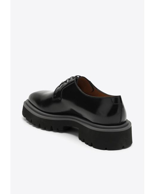 Ferragamo Leather Platform Oxford Shoes in Black for Men | Lyst