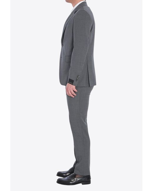 Tagliatore Gray Wool Single-Breasted Suit for men