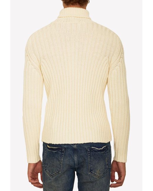 C P Company White Wool Sweater for men