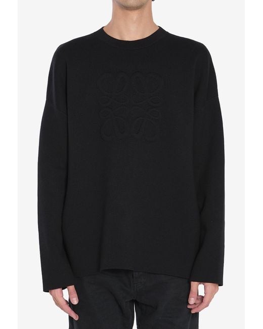 Loewe Black Anagram Wool Sweater for men