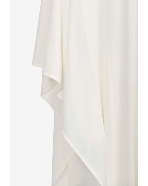 GIA STUDIOS White Yoko Midi Kaftan Dress