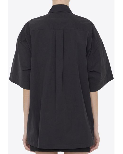 Alexander Wang Black Belted Hybrid Mini Shirt Dress