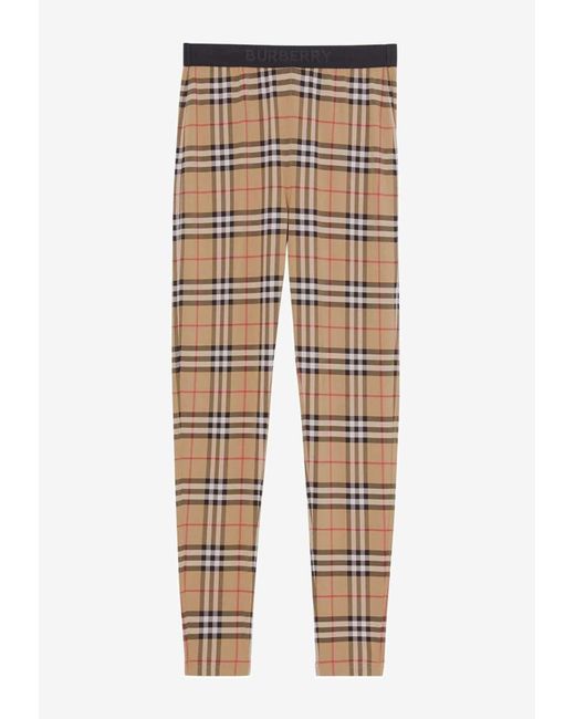 Burberry Natural Vintage Checked Leggings