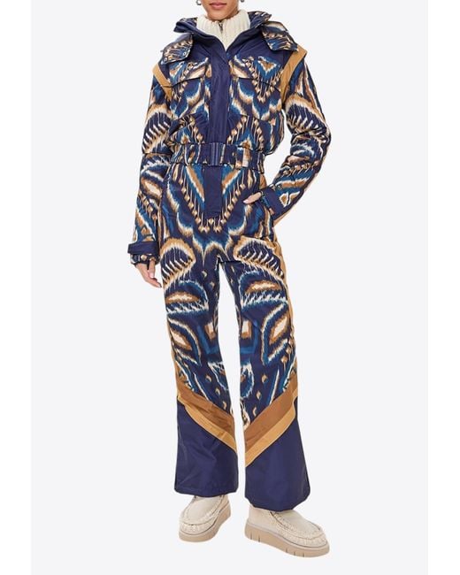 Farm Rio Blue Pineapple Ikat Ski Jumpsuit