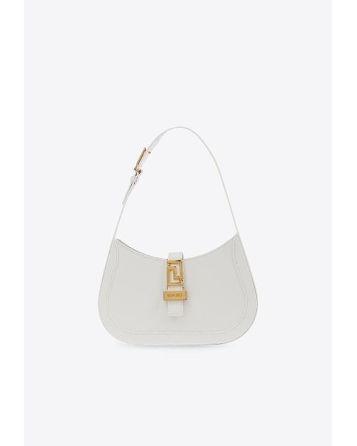 Versace White Small Greca Goddess Top Handle Bag