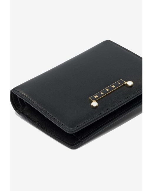 Marni White Envelope Leather Bi-Fold Wallet