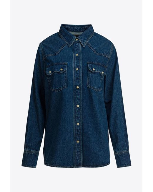 Filson Blue Western Denim Shirt