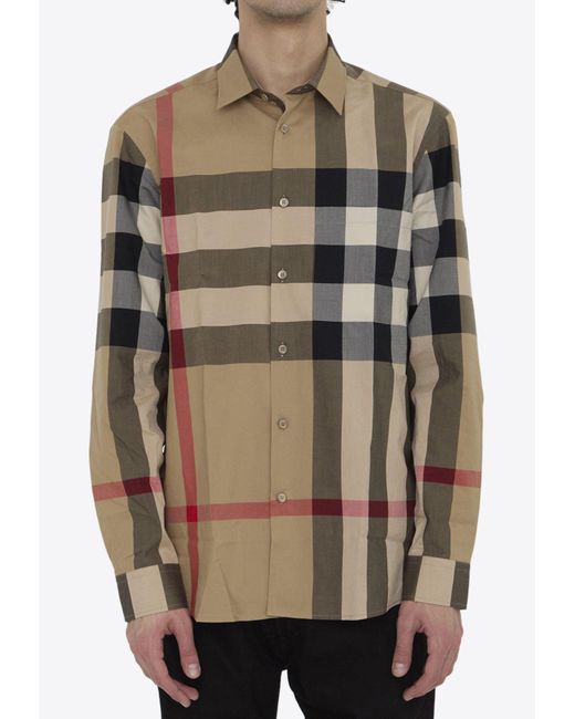 Burberry Natural Vintage Check Long-Sleeved Shirt for men