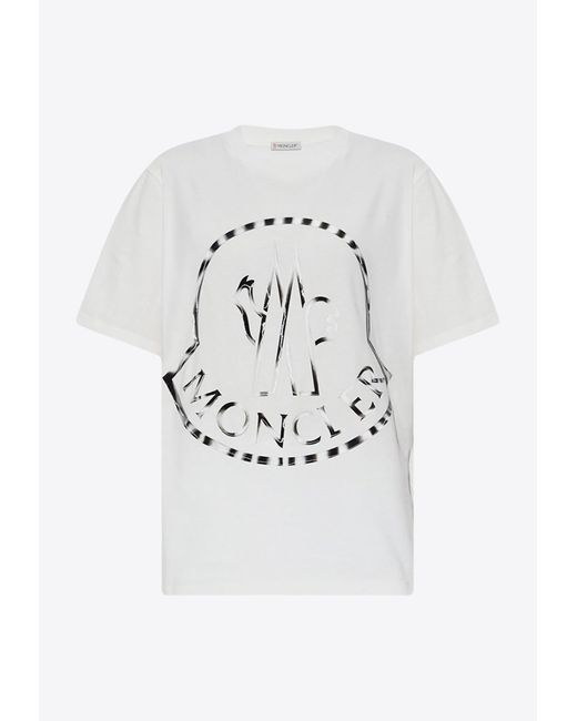 Moncler Gray Holographic Logo T-shirt