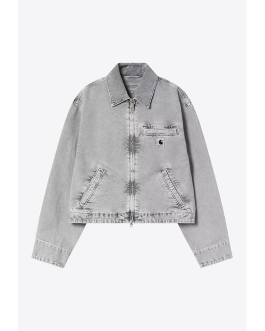 Carhartt Gray Emery Bleached Denim Jacket