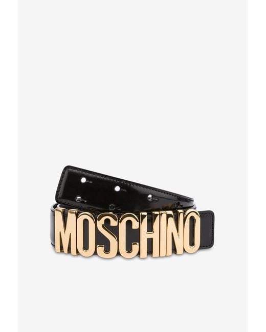 Moschino White Logo Belt