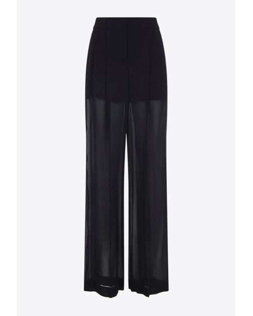 Alberta Ferretti Blue Georgette Pants