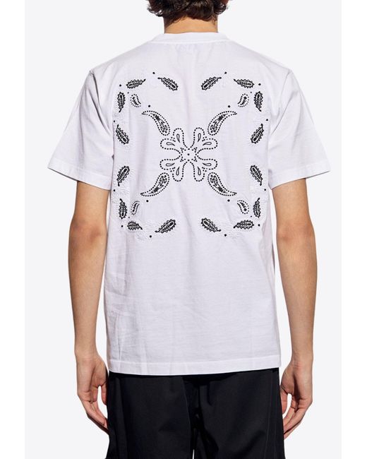 Off-White c/o Virgil Abloh White Paisley Motif Crewneck T-Shirt for men