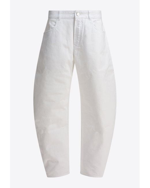 Alaïa White Buttoned Rounded Jeans