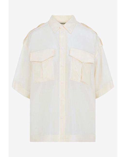 Phoebe Philo White Utility Buttoned Shirt