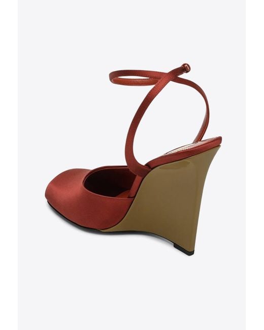Saint Laurent Red Zeppe La Scandale
