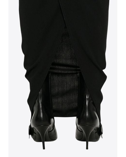 Rick Owens Black Soft Pillar Maxi Skirt