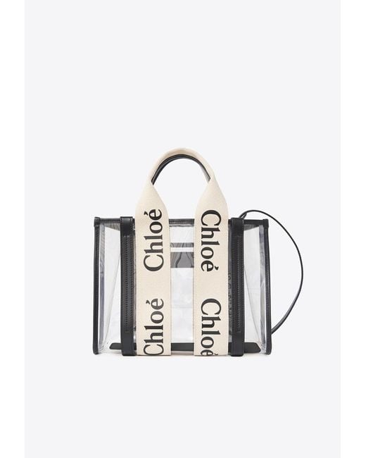 Chloé White Small Woody Jelly Tote Bag