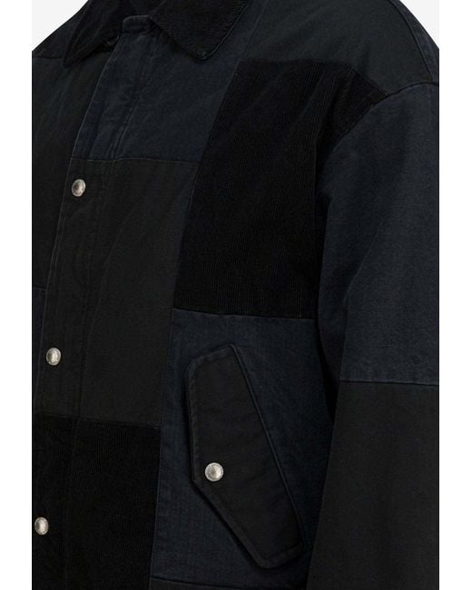 Comme des Garçons Black Patchwork Buttoned Jacket for men