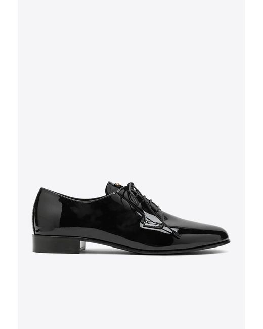 Prada Black Lace-up Shoes In Patent Leather
