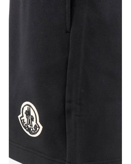 Moncler Black Logo Patch Shorts for men