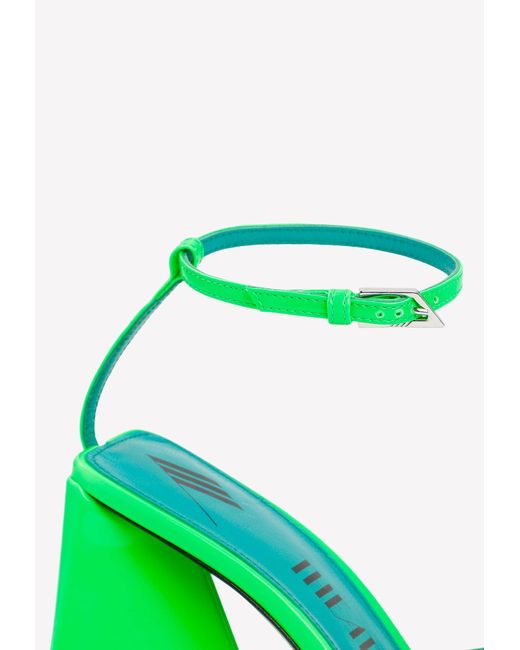 The Attico Green Piper 85 Leather Sandals