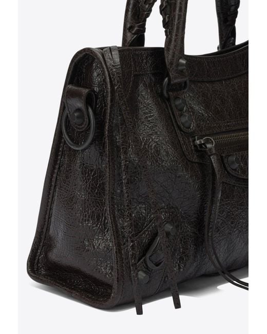 Balenciaga Black Le City Handbags Brown
