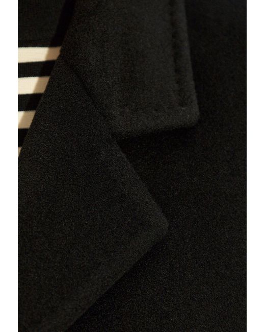 Max Mara Black Rebus Wool-Blend Short Coat